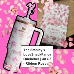 The Stanley x LoveShackFancy Quencher | 40 OZ - Ribbon Rosa